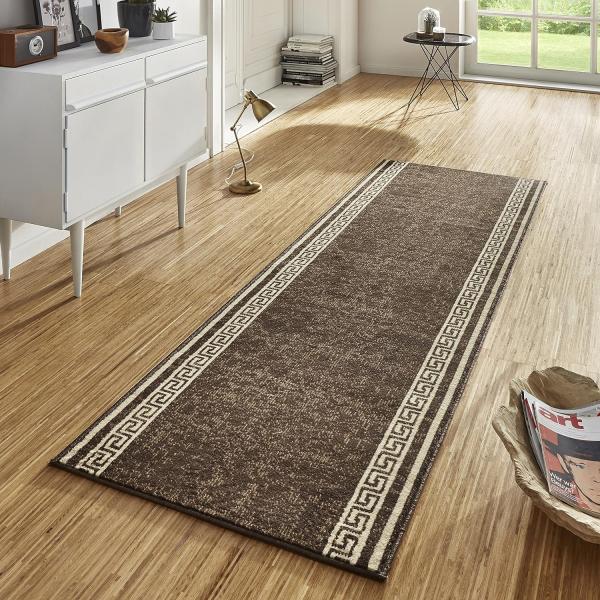 Kurzflor Teppich Läufer Casa Braun - 80x300x0,9cm