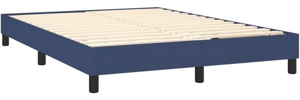 vidaXL Boxspringbett mit Matratze Blau 140x200 cm Stoff 3140383 Bild 4