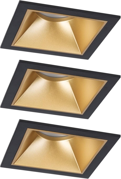 Paulmann 93129 LED Cole Coin Basisset eckig 3er-Set 2700K Schwarz Gold 3-Step-Dim IP44 Bild 14