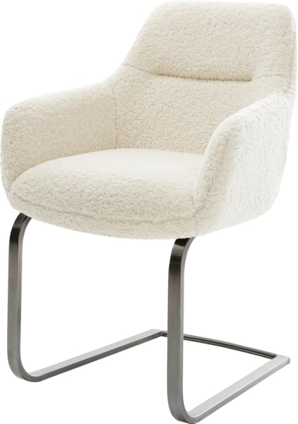 Freischwinger Pejo-Flex Teddystoff Beige Freischwinger flach Graphit Taschenfederkern