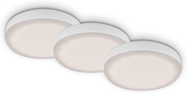 Di-Ka LED Einbauleuchte Plat 3er Set weiß Ø 7,5 cm 3W, neutralweiß