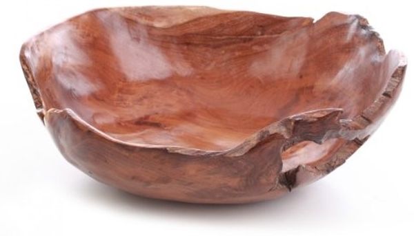 wohnfreuden Dekoschale Teakholz Schale 30-35 cm lasiert, elegant, 1041