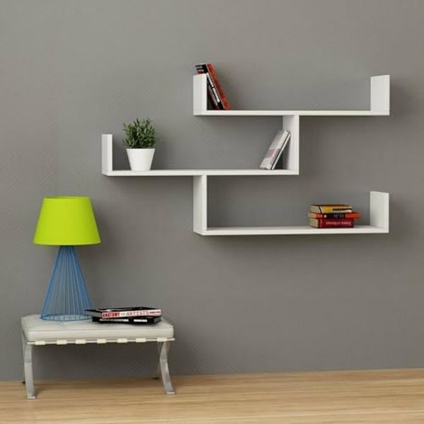 Dmora Regal Nebulon, Weiß, 119 x 23 x 66,5 cm, 3 Böden