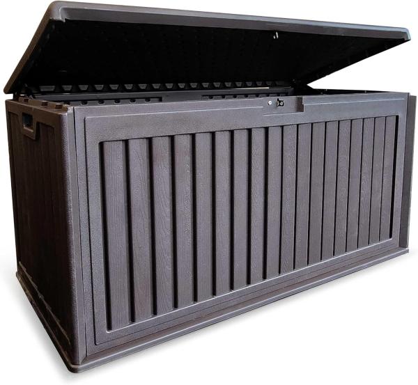 osoltus Kissenbox Auflagenbox Kunststoff mit Gasdruckfeder schwer 128x64cm