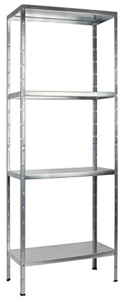 SCHULTE Regalwelt Steckregal mit 4 PowerMAX Fachböden, 60 kg Tragkraft, 180 x 60 x 40 cm (HxBxT), verzinkt, Lagerregal, Werkstattregal, Kellerregal, Garagenregal, Metallregal