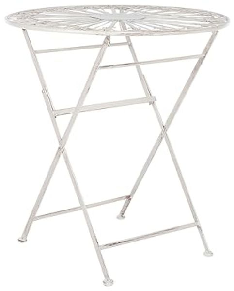 Beliani 'SCAFA' Gartentisch, Metall weiß