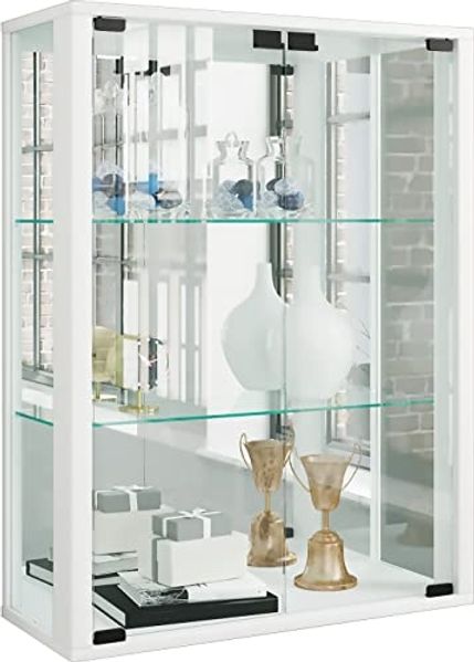 VCM Wandvitrine Udina 917708 Weiß H. 80 x B. 60 x T. 25 cm
