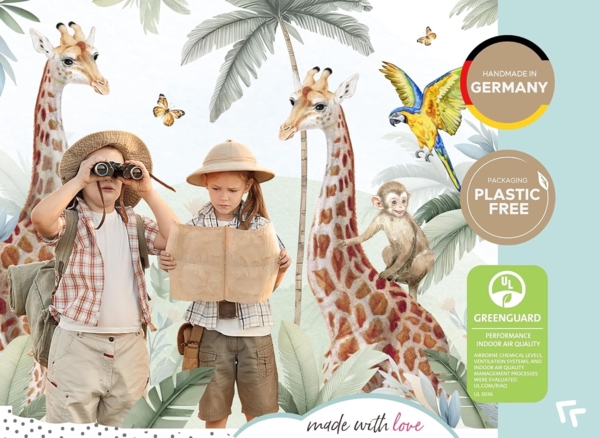 Little Deco Wandsticker Mond & Wolken XL - 100x51 cm weiß/rosa Bild 6