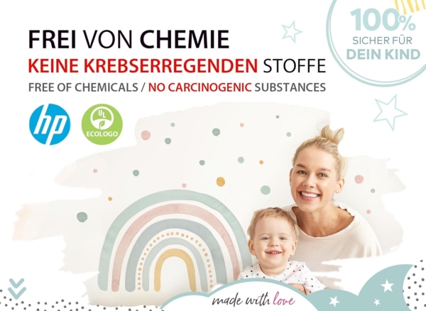 Little Deco Wandsticker Mond & Wolken XL - 100x51 cm weiß/rosa Bild 7