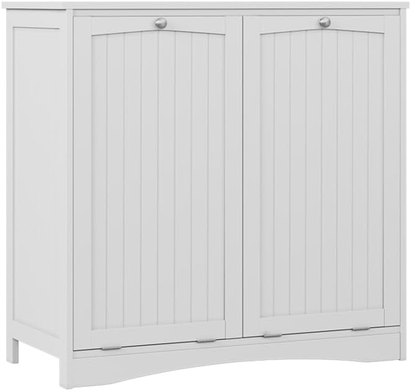 Wäscheschrank Bianco Weiß 83 x 80 cm mit 2 Wäschekörben Vicco