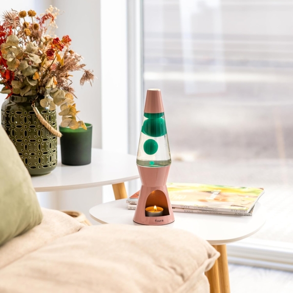 Fisura - Lavalampe mit Kerze. Rosa und grüne Lavalampe. Umweltfreundliche Lampe. Originelles Geschenk. 29x8,5 cm (Kerze Nicht enthalten) Bild 5