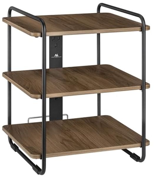 Maclean MC-978 Stilvolles Regal mit 3 Ebenen, Aufbewahrungsregal, Lagerregal, Max. Belastung 90kg, 454x400x496mm, Kabelmanagment, Ideal für Wohnzimmer