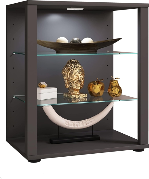 VCM Standvitrine Glasol 918778 Anthrazit H. 90 x B. 70 x T. 35 cm