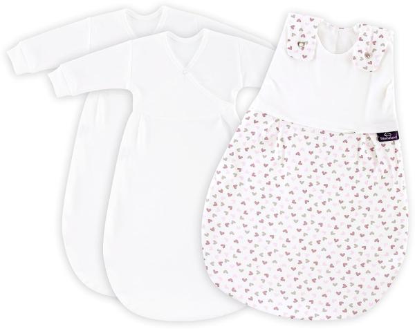 Träumeland Babyschlafsack LIEBMICH 3tlg. Set Herz rosa, Größe 56/62