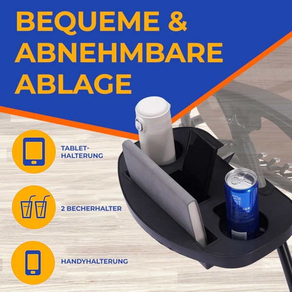 SereneLife Sonnenliege Klappbar, Gartenliege Wetterfest zum Liegen, Sonnenstuhl als Gartenbett, Gartenmöbel zum Relaxen 2 Stück Braun mit Atmungsaktivem Textilen, Sonnenstuhl Verstellbar 2er Set Bild 5