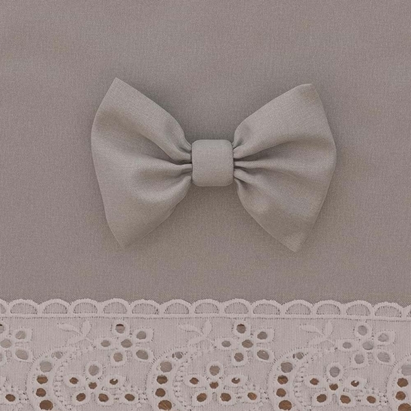 PETTI Artigiani Italiani - Tischläufer, Küchenläufer, Elegante Tischläufer, einfarbig, mit Rüschen aus Spitze und Schleifen, Tischläufer aus Baumwolle, Tischläufer 40x140 cm, 100% Made in Italy Bild 3