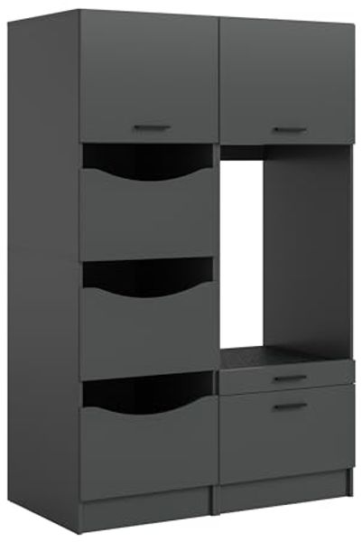 Waschmaschinenumbauschrank >Free< in Anthrazit - 126x195x68cm (BxHxT)