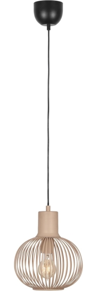 Kleine Pendelleuchte GILA mit Gitter Lampenschirm Beige, Ø 23cm