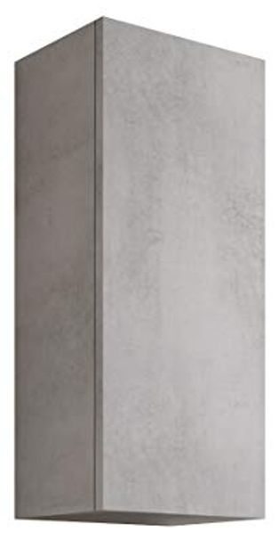 Mama Store Atena Einzelschrank Wendbarer Hängeschrank aus Holz mit Push-and-Pull-Öffnungssystem, Holzwerkstoff, Beton grau, cm
