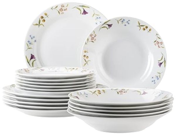 MÄSER Tafelservice Zosma (18-tlg), 6 Personen, Porzellan, Teller Set