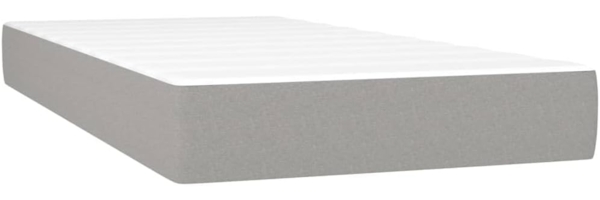 vidaXL Polsterbett mit Matratze Hellgrau 100x200 cm Stoff Bild 5