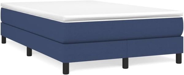 vidaXL Polsterbett, Stoff, 25,0 cm, Blau, 120x200 cm, mit Lattenrost, Schwarz Bild 4