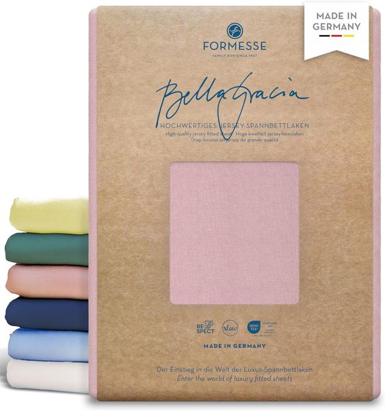 Formesse Jersey Spannbetttuch Bella Gracia|120x200 - 130x220 cm| altrose