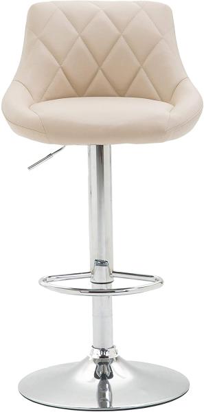 CLP 2er Set Barhocker Lazio Kunstleder höhenverstellbar und 360 Grad drehbar,creme Bild 4