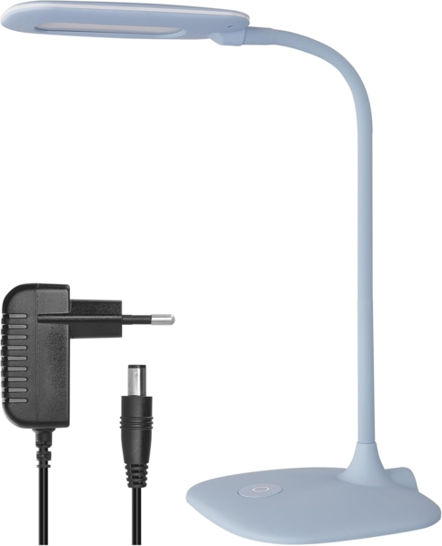 EMOS dimmbare LED Tischlampe STELLA 6,5W, Helligkeit max. 400lm, Lichtfarbe 4000K, flexibler Arm, 1,7m Netzkabel mit EURO-Adapter, CRI>80, Leuchtdauer 30000 h, blau Bild 3