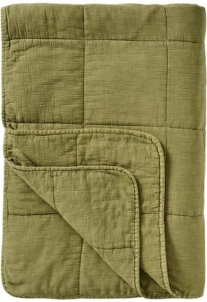 Ib Laursen - Decke Quilt Tagesdecke 180x130cm Vintage Herbal Grün 6208-73