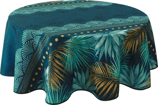 Le linge de Jules Paraiso Tischdecke, schmutzabweisend, rund, 160 cm