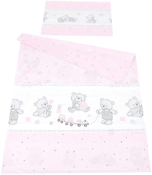 BABYLUX Kinderbettwäsche 2 Tlg. 90 x 120 cm Bettwäsche 71. Bär Cookie Rosa