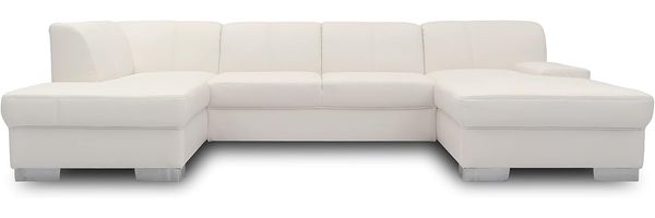 DOMO collection Star Wohnlandschaft, U-Form, Polstergarnitur, Sofa, Couch 150 x 304 x 150 cm in Kunstleder weiß