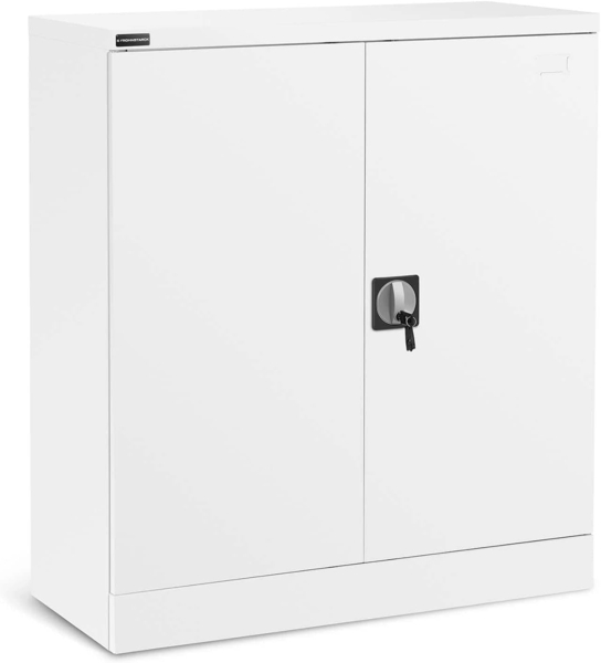 Fromm&Starck Aktenschrank Metallschrank 102cm Mehrzweckschrank weiß abschließbar Büroschrank