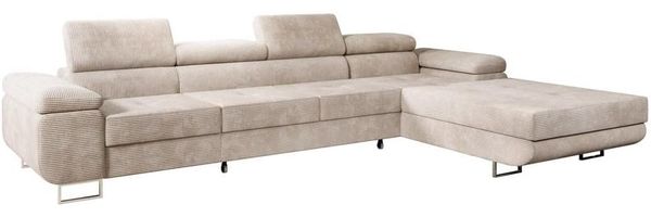 Luxusbetten24 Schlafsofa Designer Sofa Calvera Maxi, in Cord mit Schlaf- und Klappfunktion