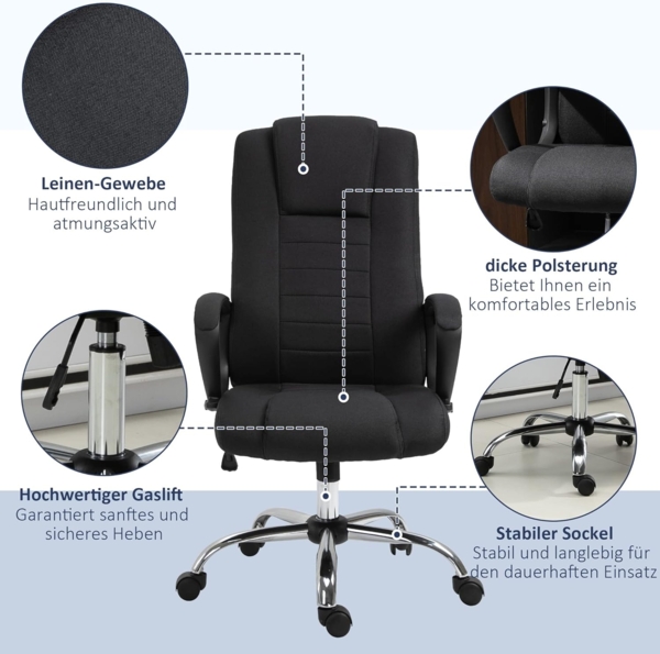 HOMCOM Schreibtischstuhl Bürostuhl mit Wippfunktion Bild 5