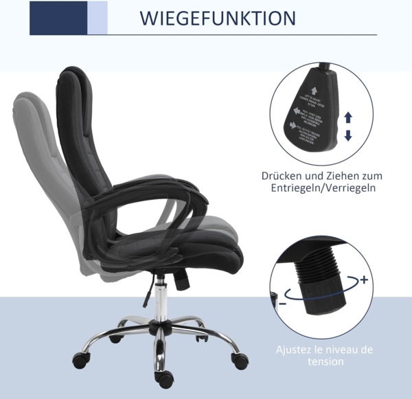 HOMCOM Schreibtischstuhl Bürostuhl mit Wippfunktion Bild 6