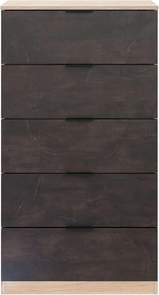 Habitdesign, Kommode mit 5 Schubladen – moderner Sinfonier in Eiche & Rostoptik, platzsparender Schubladenschrank für Schlafzimmer oder Büro, Maße: 60 x 110 x 40 cm (B x H x T), Modell Alaya Bild 7