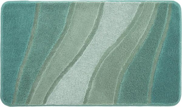 Kleine Wolke Badematte Ocean, Badvorleger, Badezimmer Teppich, Höhe 23 mm, rutschhemmend beschichtet, fußbodenheizungsgeeignet, Kunstfaser, rechteckig, Badteppich, Wellen Design, mit Farbverlauf, Hoch-Tief Effekt, waschbar