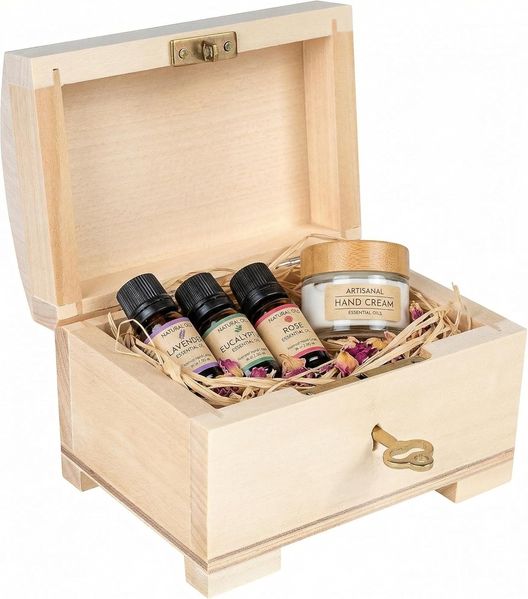 Creative Deco Holzkiste Schatztruhe mit Deckel, Schloss und Schlüssel, Abschließbare Holzbox für Gegenständen, Aufbewahrung und Dekoration