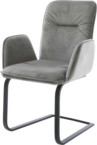 Freischwinger Vinja-Flex Samt Grau Freischwinger flach Schwarz