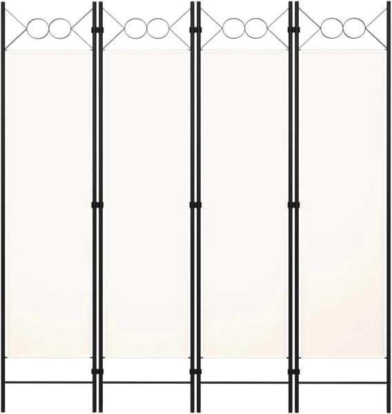 4-tlg. Raumteiler Cremeweiß 160x180 cm