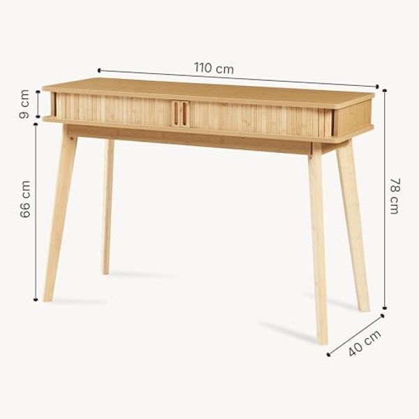 Konsolentisch Tysvær 110x40x78 cm Bambus [en. casa] Bild 2