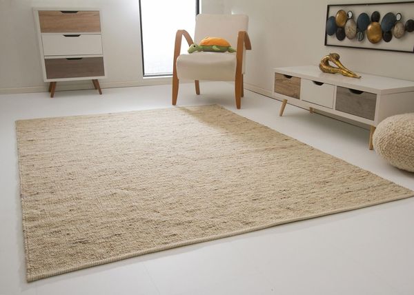 Handweb Teppich Leutasch, Farbe: natur, Größe: 200x290 cm