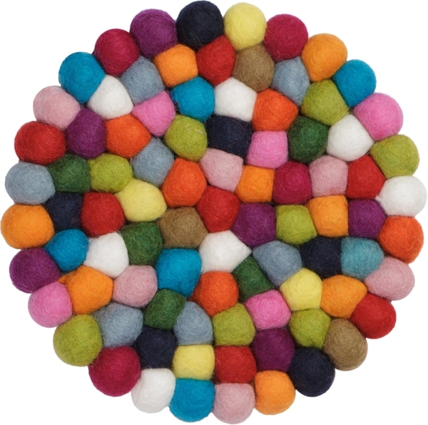 myfelt Topfuntersetzer Filzkugel Topfuntersetzer ⌀ 20 cm, Zubehör für Pfannen, Töpfe, Küchentisch, Auflaufformen, 100 % reine Schurwolle, hitzebeständig