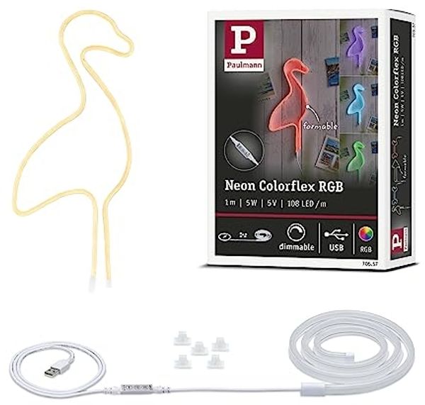 Paulmann No. 70557 Neon Colorflex USB Strip 1m 5W RGB mit USB-Anschluss