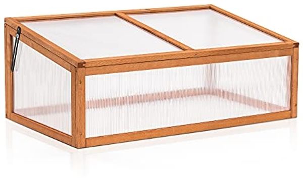 MCombo Frühbeet Gewächshaus Treibhaus Frühbeetkasten 0698, Aufsatz Pflanzenbeet, mit Abdeckung für Jungpflanzen , aus Holz und Polycarbonat, 59 x 100 x 40 cm