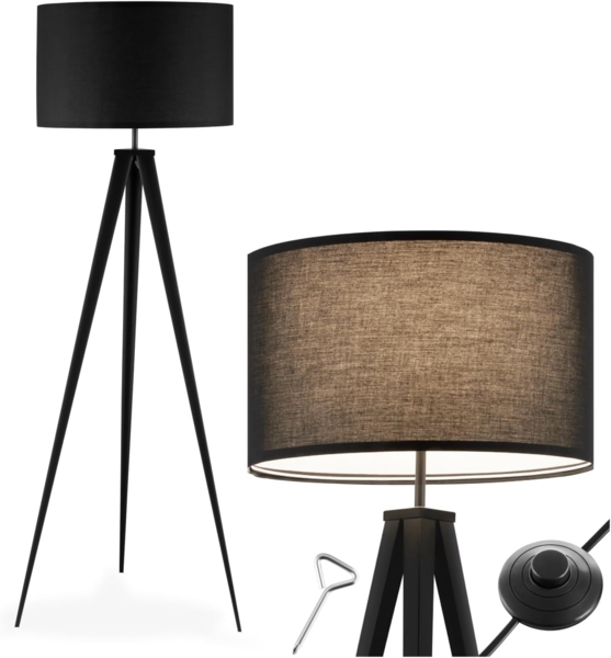 tectake Stehlampe Stehleuchte, Energiesparlampe, Elegante Stehleuchte für gemütliche Atmosphäre