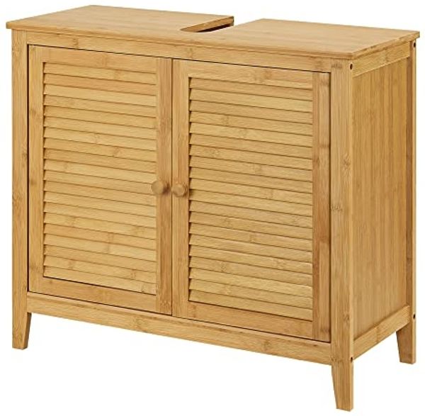 Bambus Waschbeckenunterschrank Värmdö 60x67x30cm [en. casa]