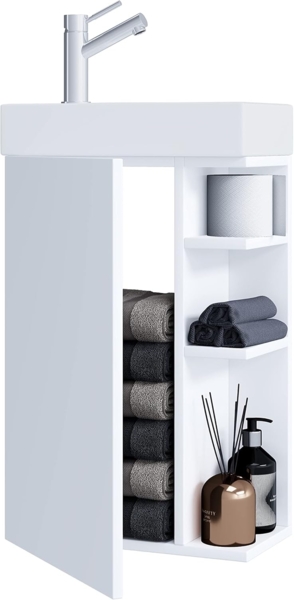 VCM Badmöbel Waschtisch Lumia 918999 Weiß H. 70 x B. 40 x T. 22 cm